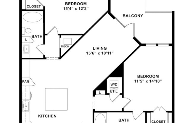 2 beds, 2 baths, 1,134 sqft, $1,919