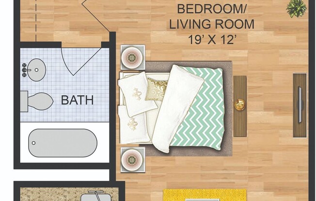 Studio, 1 bath, $1,495