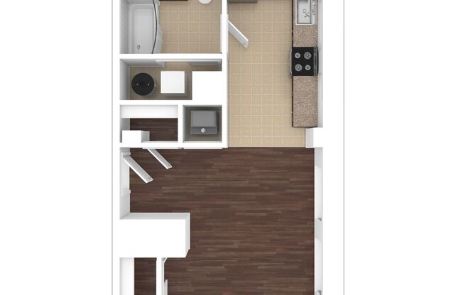 Studio, 1 bath, 472 sqft, $2,120, Unit H-419