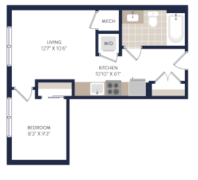1 bed, 1 bath, 416 sqft, $1,675