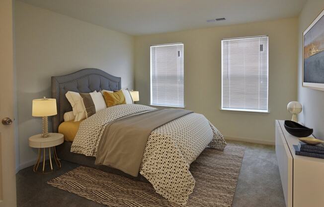 Model Bedroom with Carpeting at Irene Woods Apartments, 38017