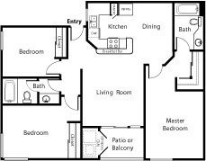 3 beds, 2 baths, 1,158 sqft, $3,150, Unit 124