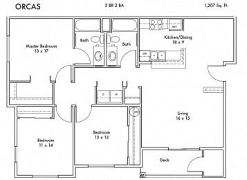 3 beds, 2 baths, 1,207 sqft, $2,192