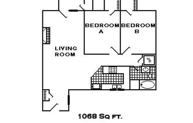 2 beds, 1 bath, 1,096 sqft, $1,249, Unit 17