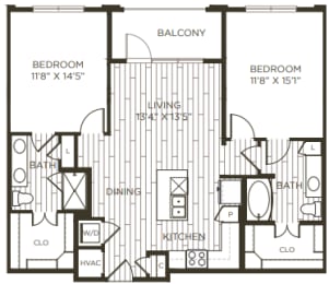 2 beds, 2 baths, 1,116 sqft, $1,890