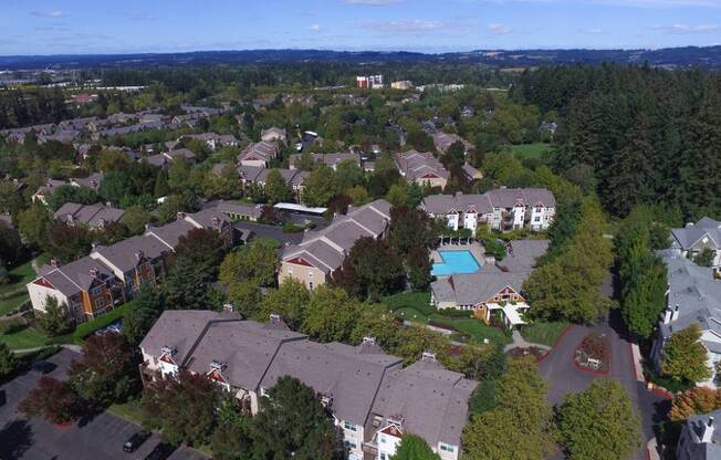 Drone Exterior View at Commons at Verandas in Tanasbourne Apartments, Hillsboro, OR