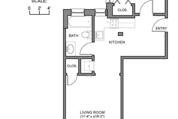 2 beds, 1 bath, 546 sqft, $3,700, Unit 21