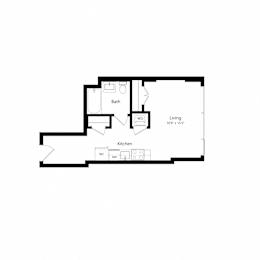 Studio, 1 bath, 410 sqft, $1,727