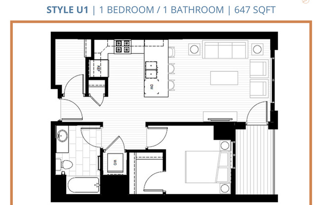 1 bed, 1 bath, 647 sqft, $1,135, Unit 324