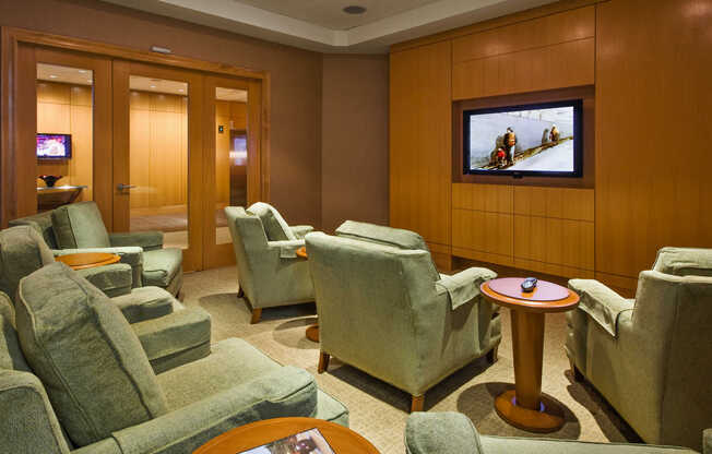 Vesta Media Room with Theater Seating and 60" TV