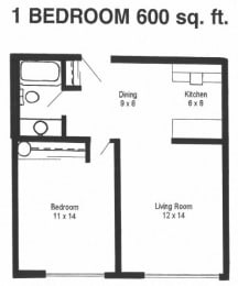 1 bed, 1 bath, 600 sqft, $1,113