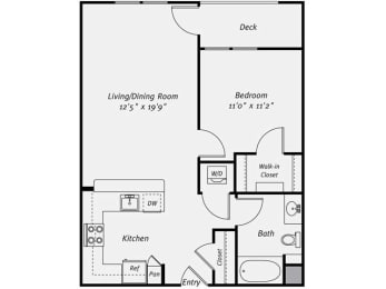 1 bed, 1 bath, 703 sqft, $2,420