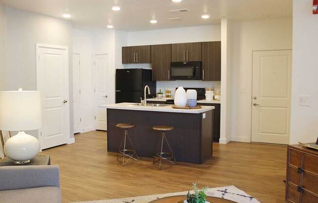Living with Island Kitchen at Veranda Apartments, Draper, UT