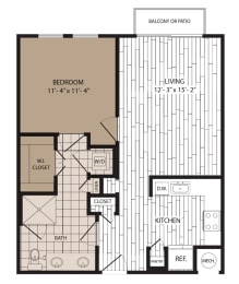 1 bed, 1 bath, 724 sqft, $1,632