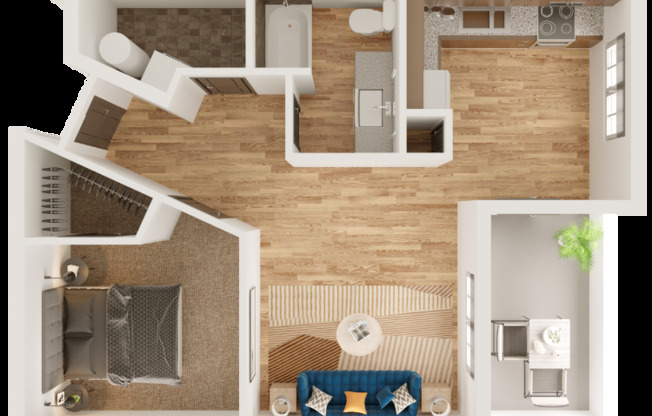 1 bed, 1 bath, 693 sqft, $1,360