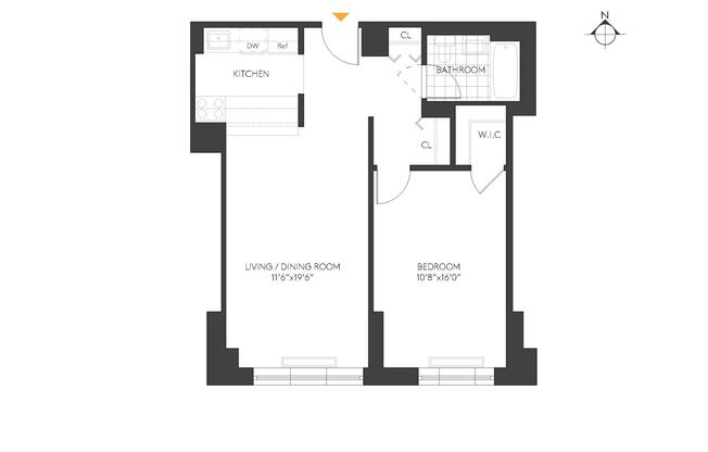 1 bed, 1 bath, 700 sqft, $3,950, Unit 25M