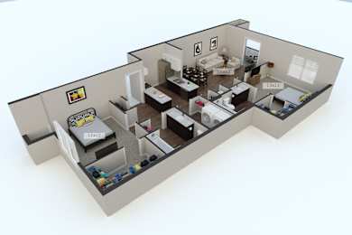 2 beds, 2 baths, 1,015 sqft, $1,456