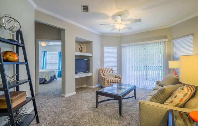 Living Room With Bedroom View at Parkside at South Tryon, North Carolina