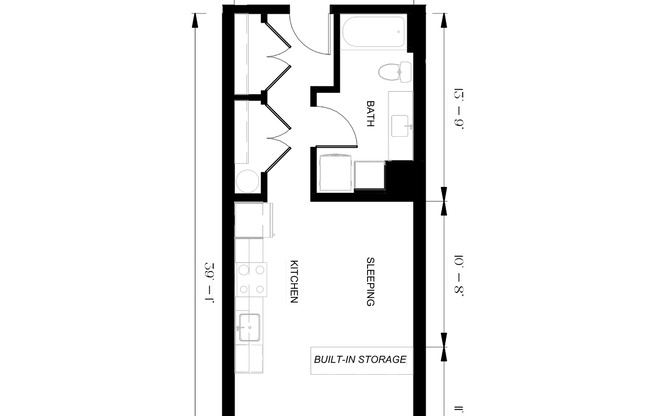 Studio, 1 bath, 563 sqft, $2,295, Unit 208