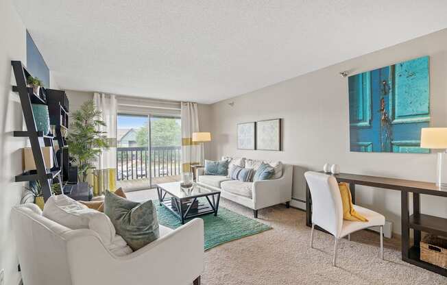 Spacious Living Area with Carpet