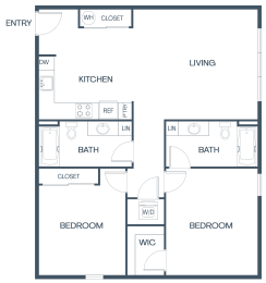 2 beds, 2 baths, 972 sqft, $3,399
