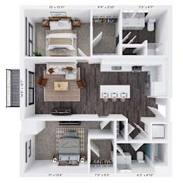 2 beds, 2 baths, 1,139 sqft, $1,839