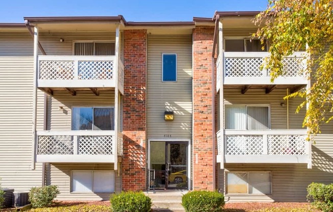 Exterior of building with private balconies and patios
