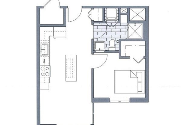 1 bed, 1 bath, 557 sqft, $3,750, Unit 307