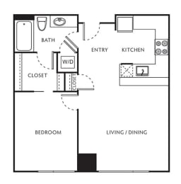 1 bed, 1 bath, 588 sqft, $1,640