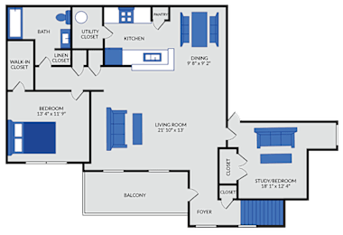 1 bed, 1 bath, 1,226 sqft, $1,319