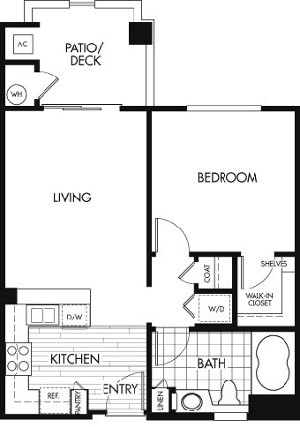 1 bed, 1 bath, 708 sqft, $2,360