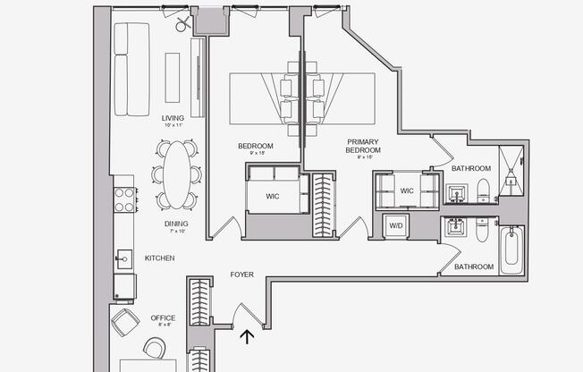 2 beds, 2 baths, $7,795, Unit PH215