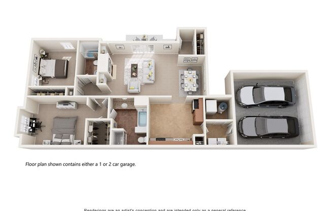 2 beds, 2 baths, 1,435 sqft, $2,175, Unit 6515