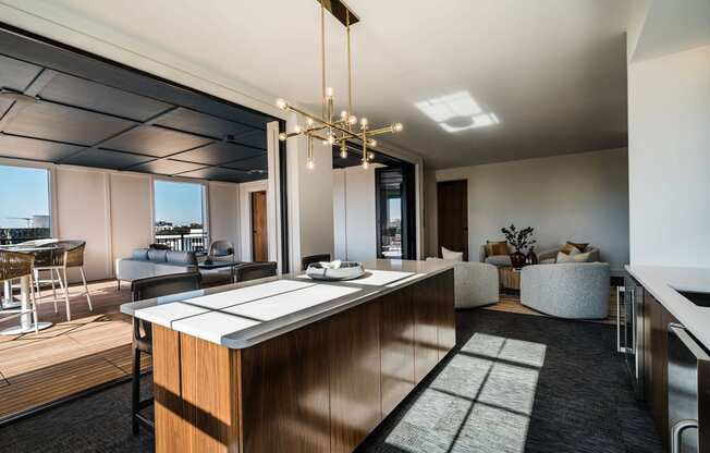 Kitchen And Living Area at The Colony, Charlotte