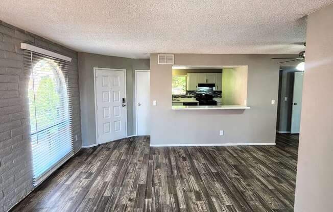 2x2 Upstairs Bryten Upgrade Living Room at Mission Palms Apartment Homes in Tucson AZ
