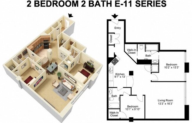 2 beds, 2 baths, 1,435 sqft, $1,787
