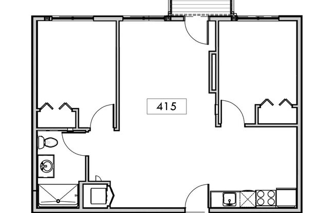 2 beds, 1 bath, 660 sqft, $1,799, Unit 415