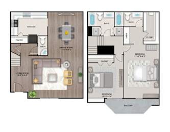 2 beds, 2.5 baths, 1,530 sqft, $1,714