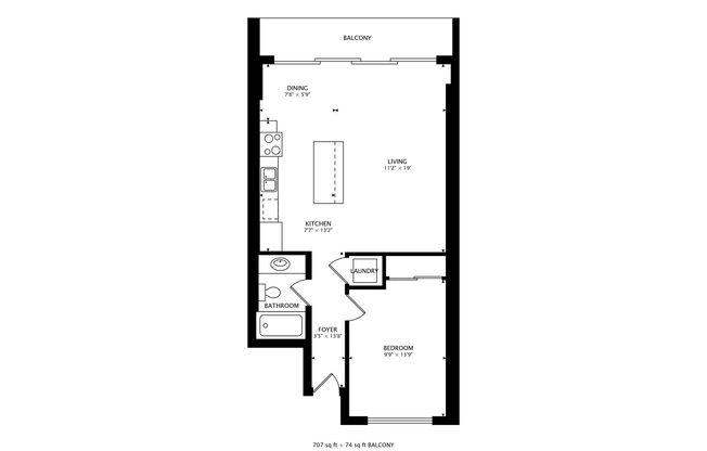 1 bed, 1 bath, 650 sqft, $2,718, Unit 202