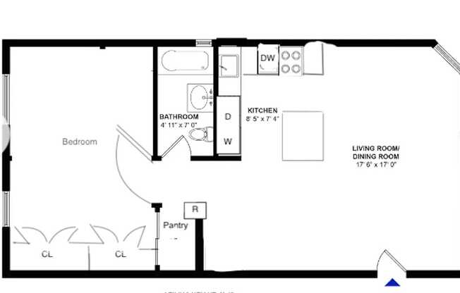 1 bed, 1 bath, $3,750, Unit 6D