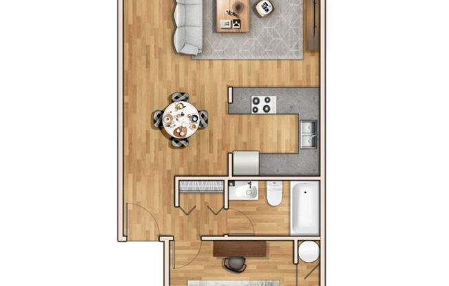 1 bed, 1 bath, 750 sqft, $1,375, Unit B211