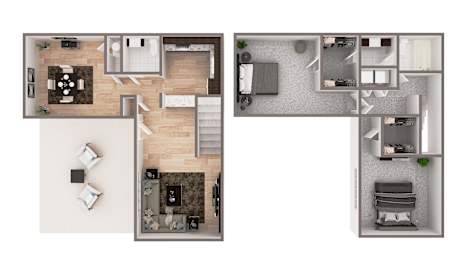 2 beds, 1.5 baths, 1,186 sqft, $970