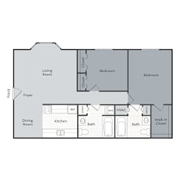 2 beds, 2 baths, 850 sqft, $875