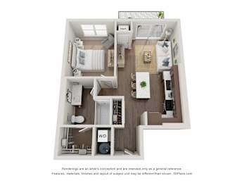 1 bed, 1 bath, 690 sqft, $1,565