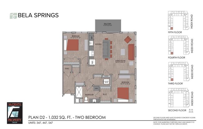 2 beds, 1 bath, 1,032 sqft, $2,260, Unit 447