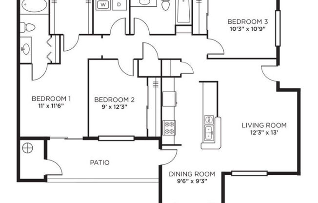 3 beds, 2 baths, 1,203 sqft, $2,123