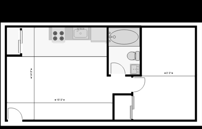 1 bed, 1 bath, 430 sqft, $1,125, Unit 6113 #C1