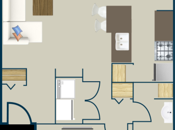 1 bed, 1 bath, 742 sqft, $1,130