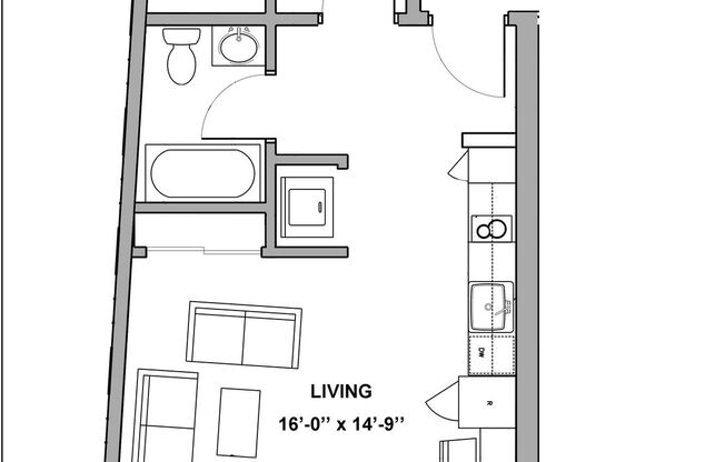 1 bed, 1 bath, 653 sqft, $1,945, Unit 617 S