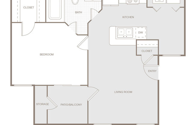 1 bed, 1 bath, 573 sqft, $1,345